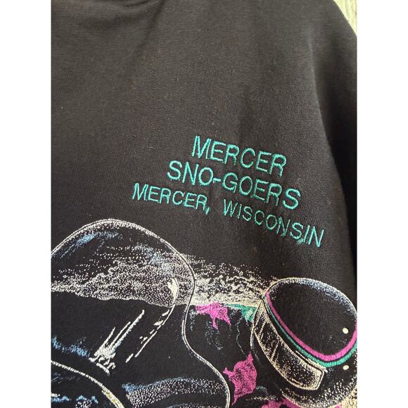 Vintage Mercer Sno-Goers Snowmobile Sweatshirt XXL Made in USA 80s 90s - Picture 5 of 7